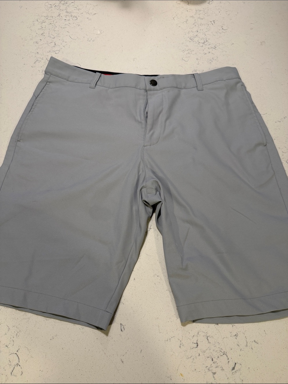 Puma Men's Light Gray Athletic Flat-Front Shorts